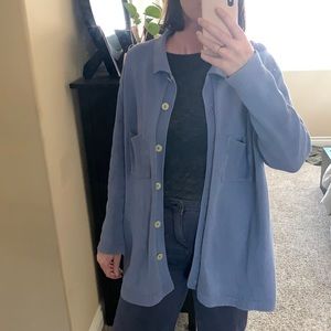 Periwinkle Knit Button-Up
